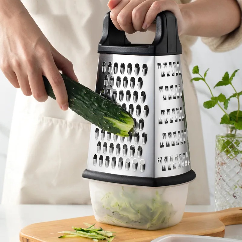 Household Kitchen Gadgets Vegetable Cutter Silk Cutter - مبشرة خضروات رباعية الجوانب على شكل