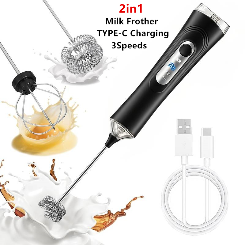 Healthy Kitchen Gadgets - جهاز رغوة الحليب الكهربائي + خفاقة
