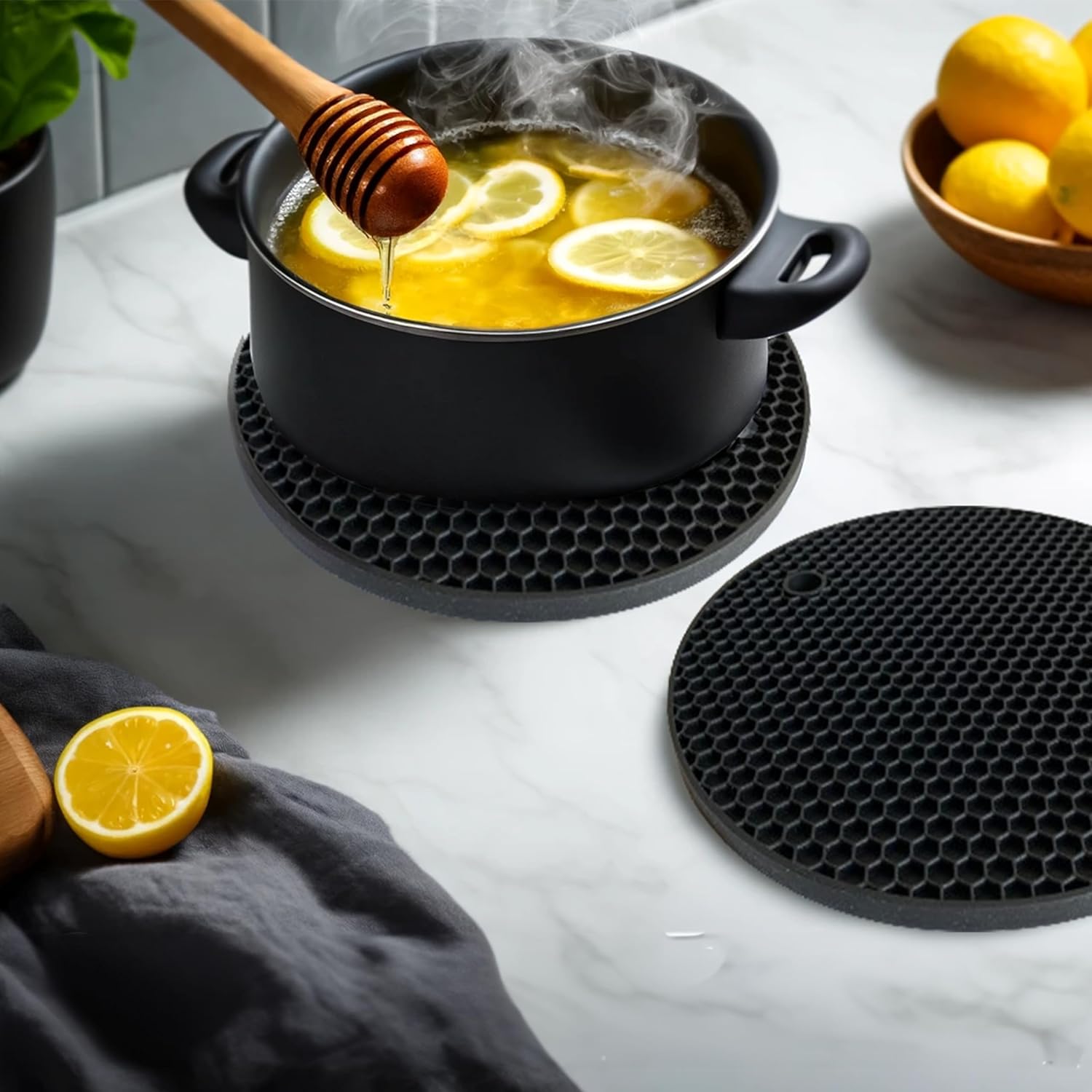 Kitchen Gadgets Jar Openers - حصير ثلاثي من السيليكون مقاوم للحرارة