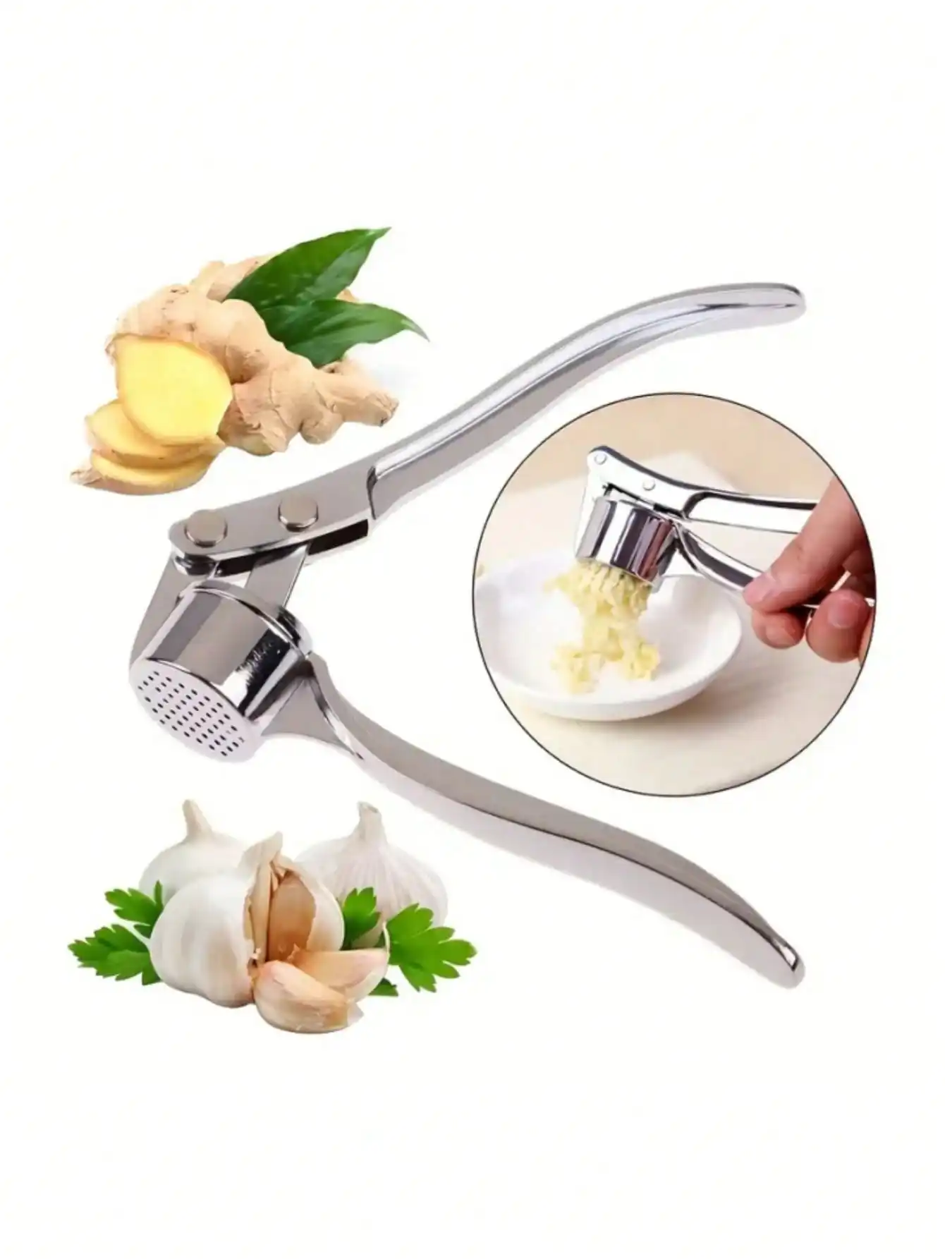 Kitchen Gadgets Garlic - مكبس ثوم يدوي من الفولاذ المقاوم