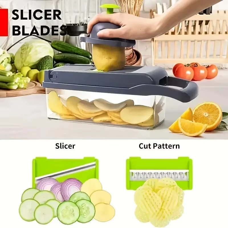 Household Kitchen Gadgets Vegetable Cutter Silk Cutter - قطاعة خضروات فاخرة - ملحقات متعددة