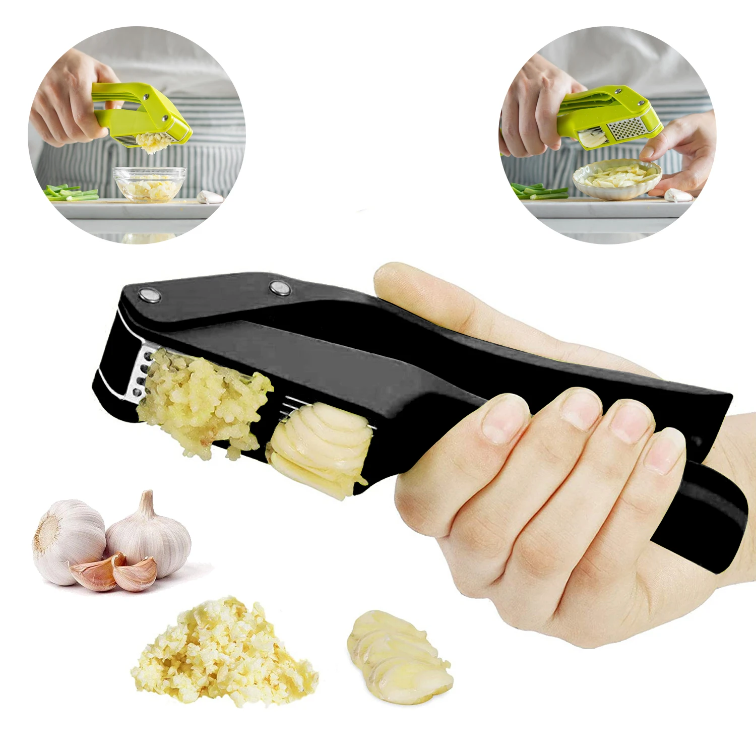 Kitchen Gadgets Garlic - 2 في 1 آلة تقطيع الثوم