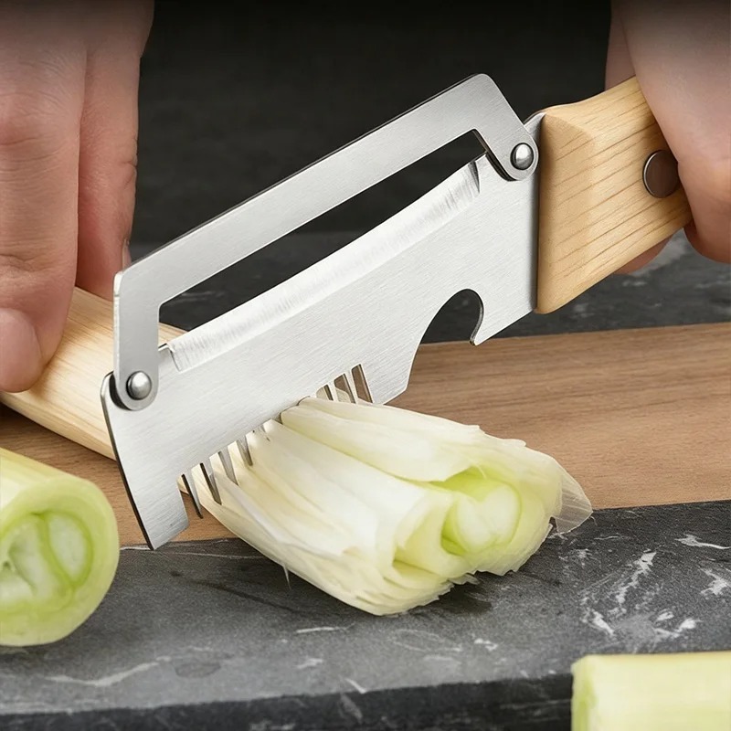 مقشرة متعددة الوظائف من الفولا - مراجعة Household Kitchen Gadgets Vegetable Cutter Silk Cutter وسعره