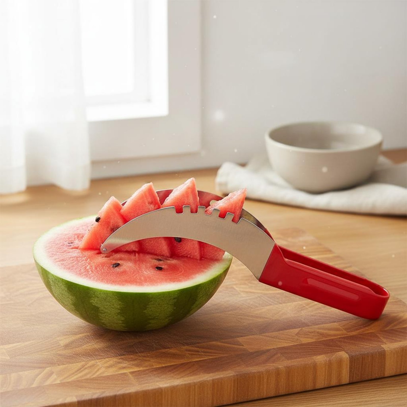 قطاعة مكعبات البطيخ من الفولاذ - مراجعة Watermelon Slicer Cutter وسعره