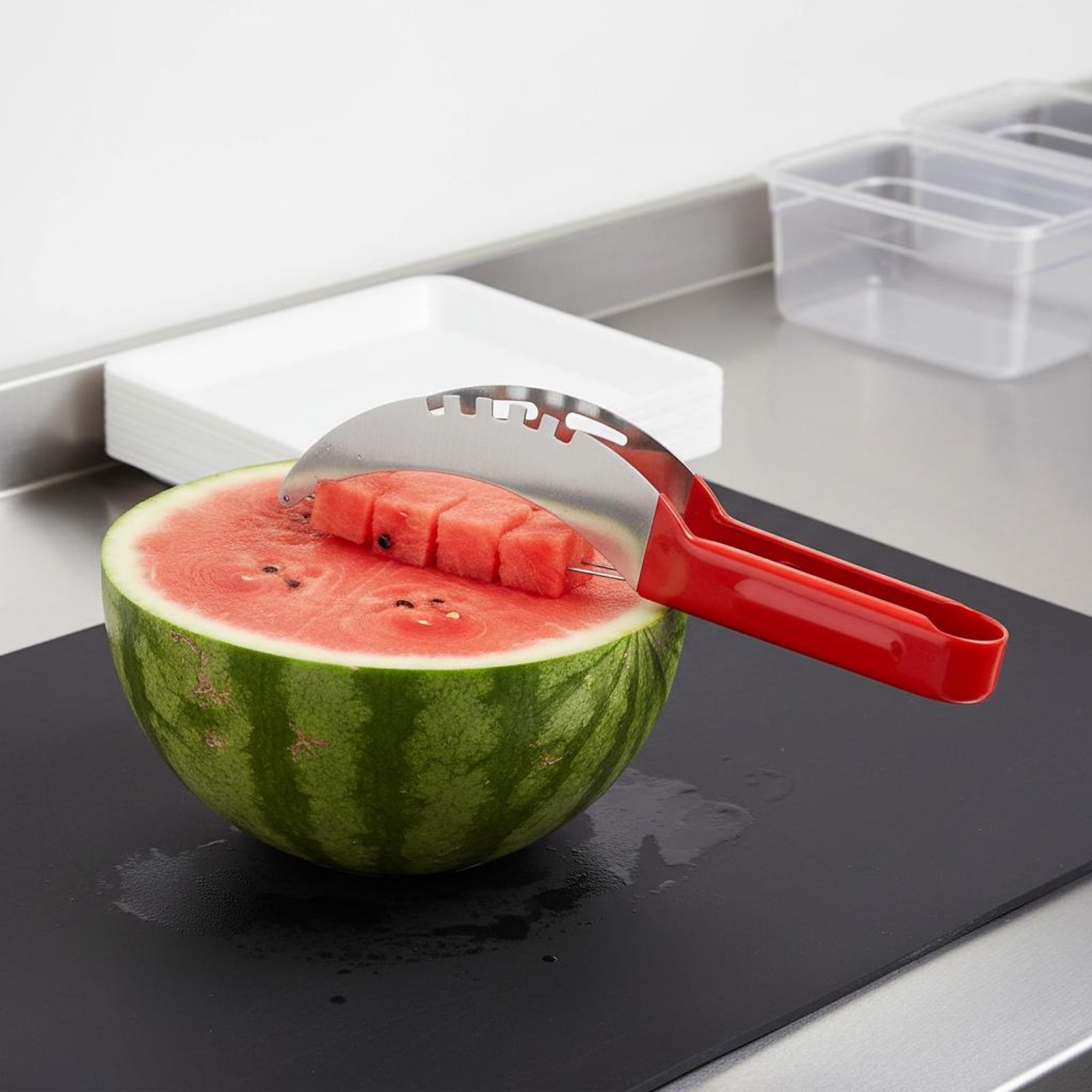 قطاعة مكعبات البطيخ من الفولاذ - مراجعة Watermelon Slicer Cutter وسعره