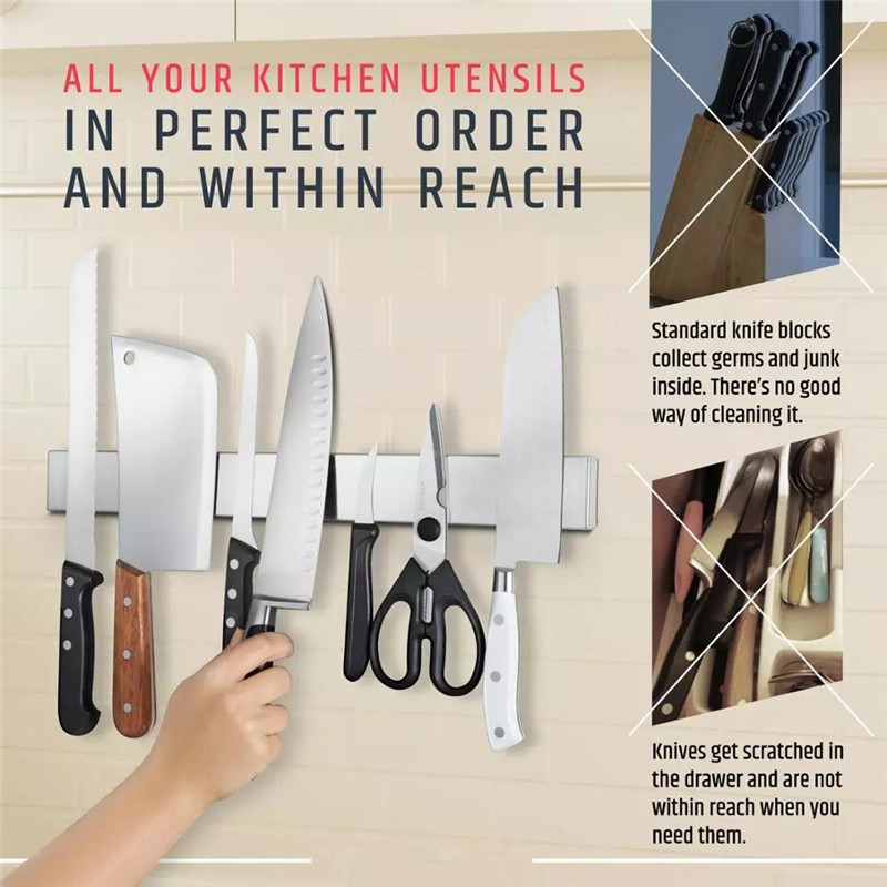 الفولاذ المقاوم للصدأ سكين حام - مراجعة Magnetic Knife Strip وسعره