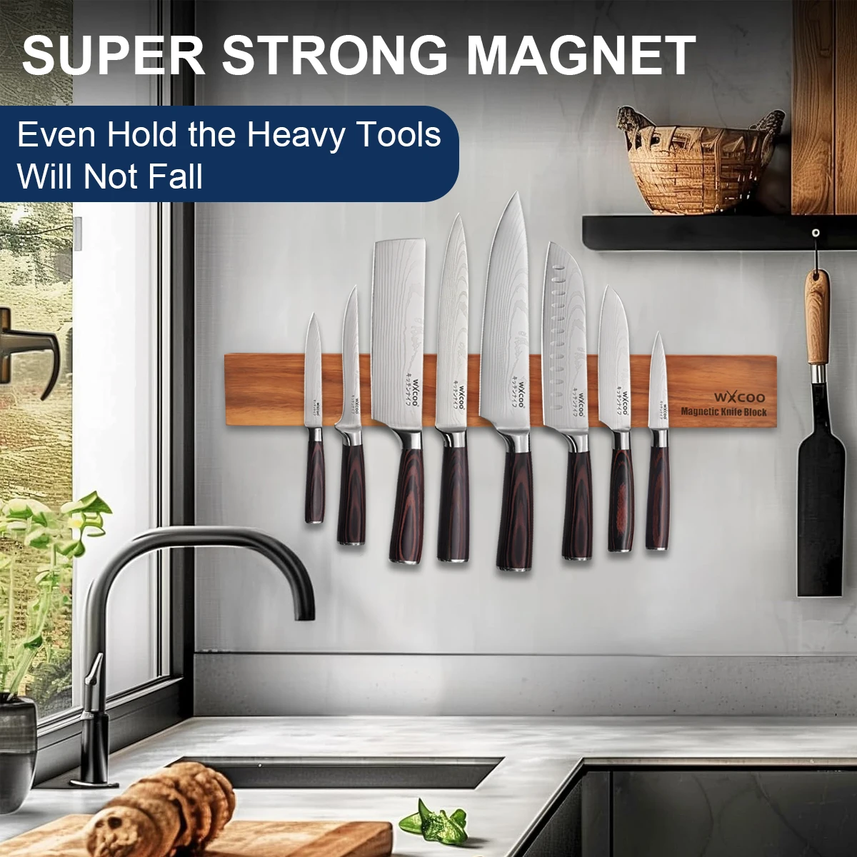 حامل سكاكين مغناطيسي من خشب ال - مراجعة Magnetic Knife Strip وسعره