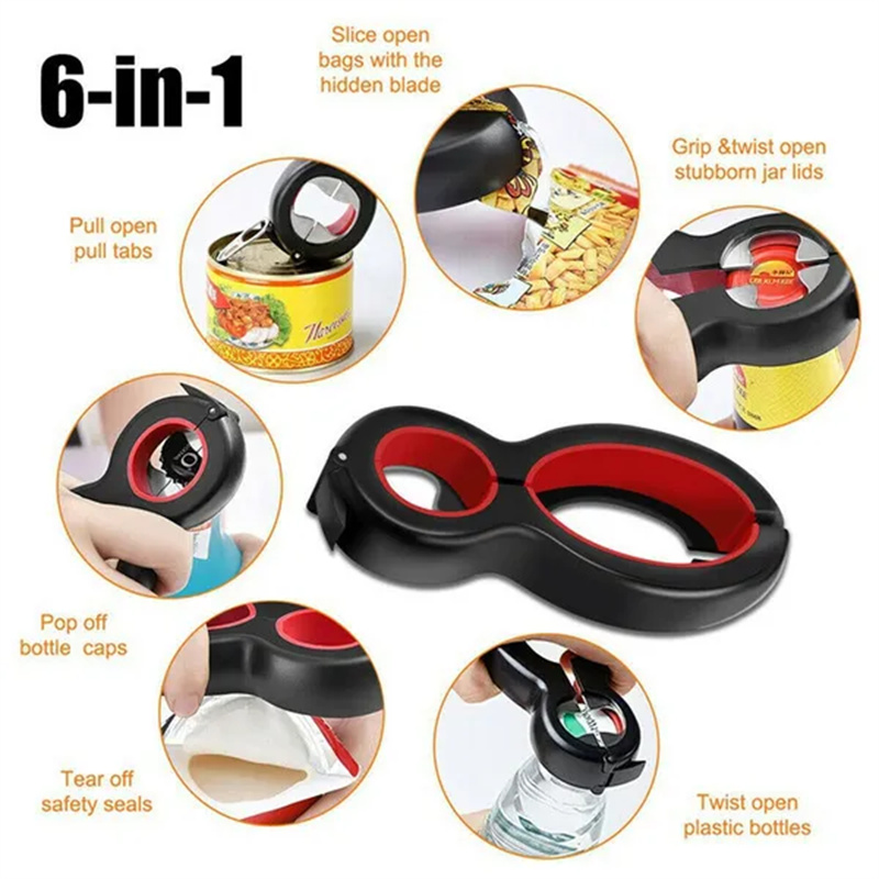 6 في 1 فتاحة الزجاجات متعددة ا - مراجعة Kitchen Gadgets Jar Openers وسعره