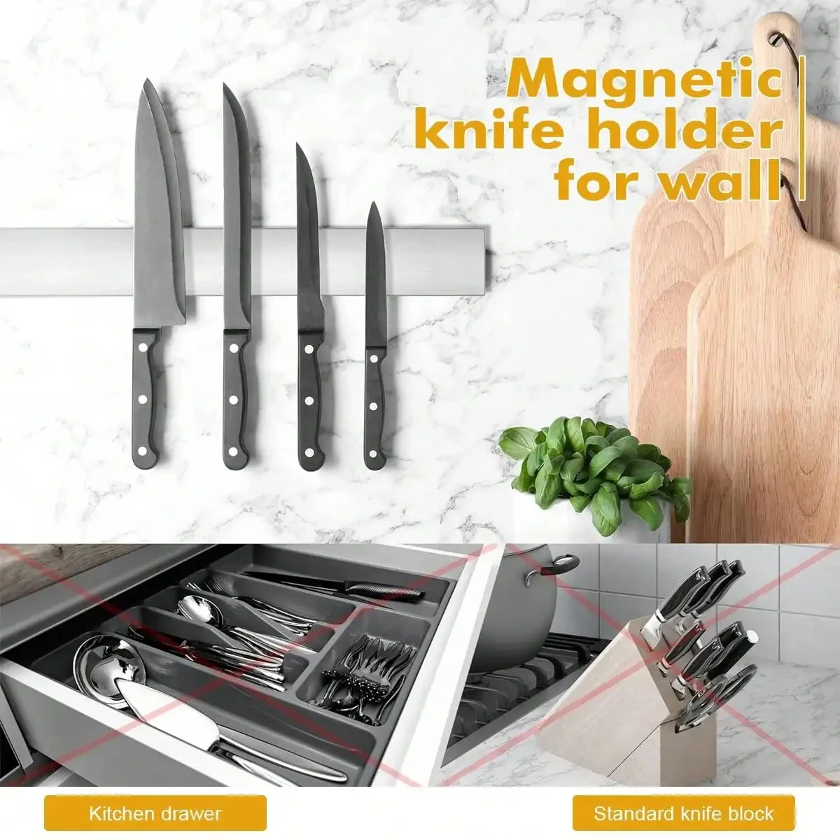 حامل سكاكين مغناطيسي من Leesep - مراجعة Magnetic Knife Strip وسعره