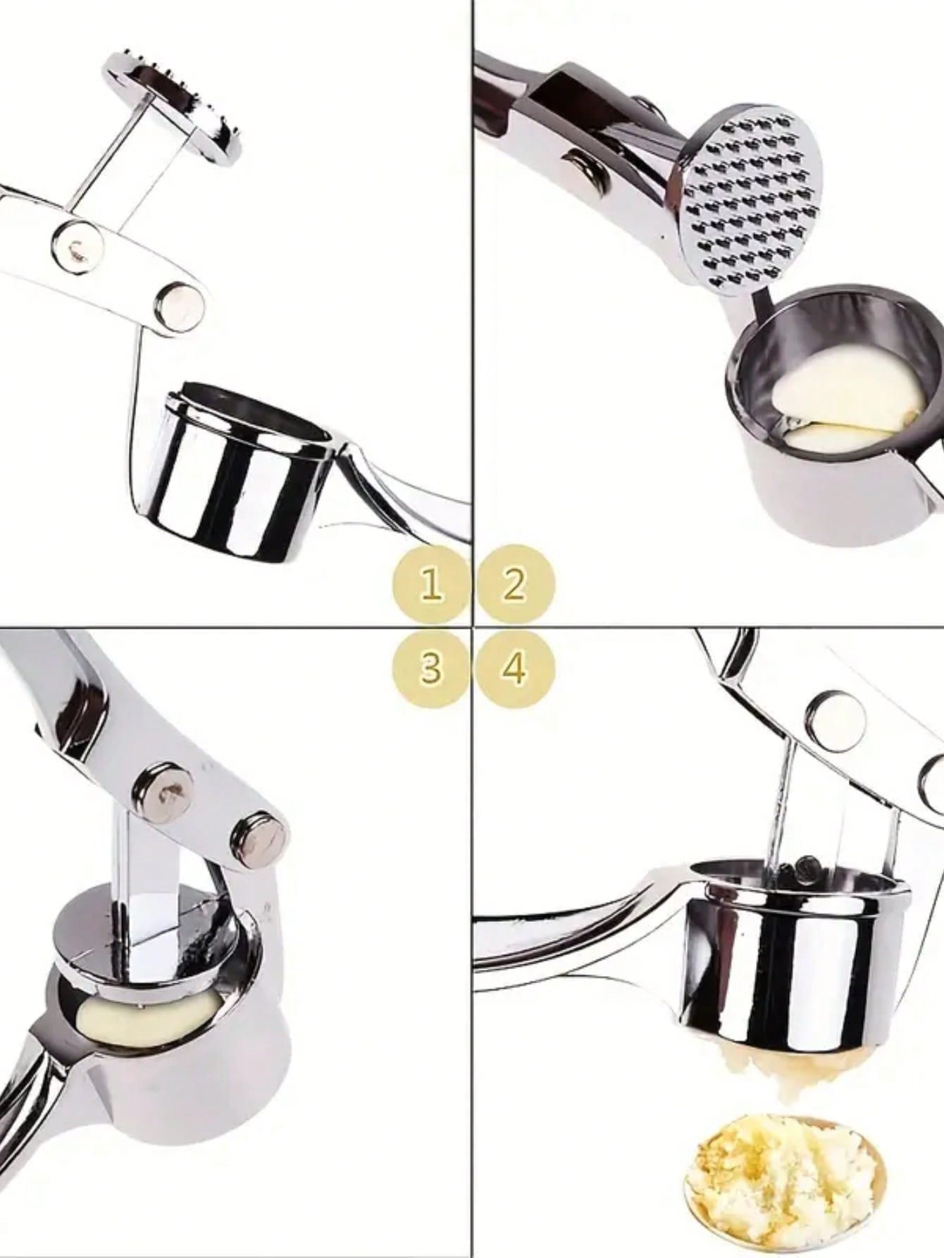 مكبس ثوم يدوي من الفولاذ المقا - مراجعة Kitchen Gadgets Garlic وسعره