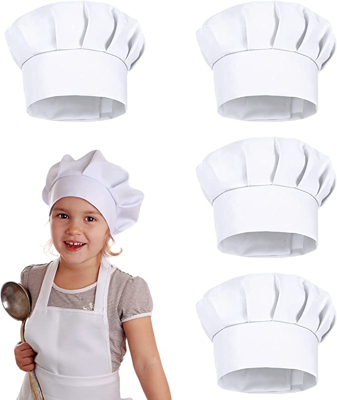 4 قطع قبعات طهاة بيضاء للأطفال - مراجعة Kitchen Gadgets You Need وسعره