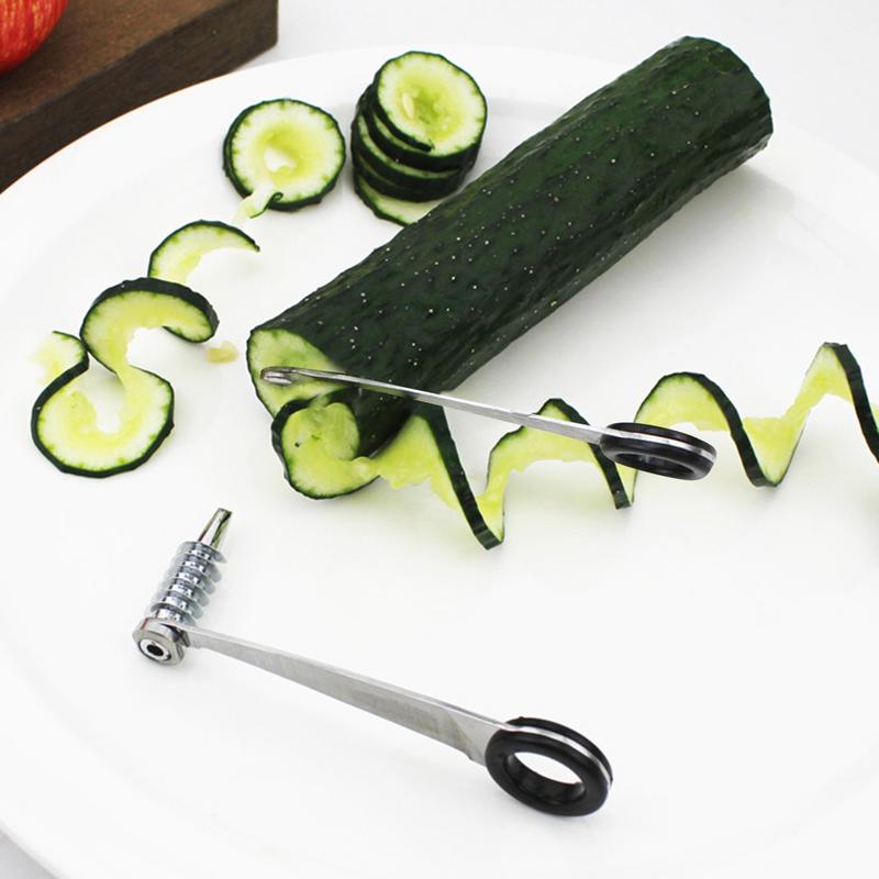 دوامة القطاعة شفرة الخيار الجز - مراجعة Household Kitchen Gadgets Vegetable Cutter Silk Cutter وسعره