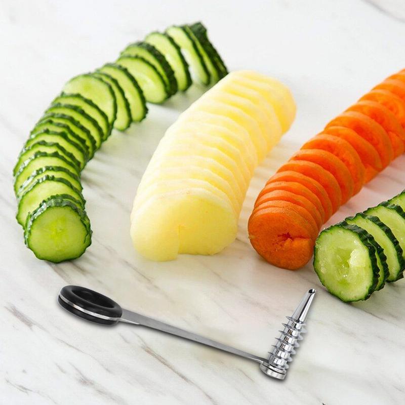 دوامة القطاعة شفرة الخيار الجز - مراجعة Household Kitchen Gadgets Vegetable Cutter Silk Cutter وسعره